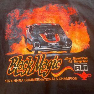 Black Magic Red Line Club Drag Racing T-shirt Mens XXL Beattie Segrini NHRA 1974